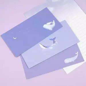 편지지 고양이 고래그림편지 편선지 고래 메모 패드