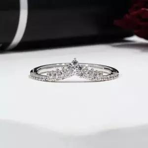샤밍 티아라 멜리 다이아 가드링 반지 랩 14K 18K 왕관 선물 결혼