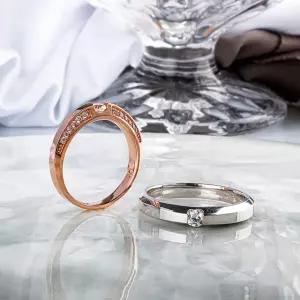 1부 다이아 커플링 랩 그로운 샤인 반지 결혼 기념일 선물 웨딩 14K 18K