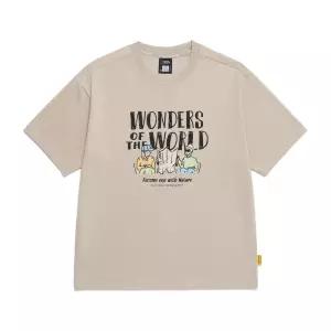 N252UTS980 리젠아스킨 그래픽 반팔 티셔츠 BEIGE KHAKI