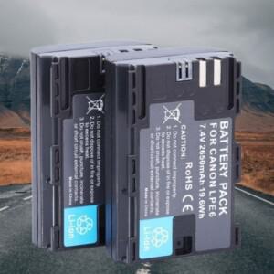 2650mAh LP-E6 LP E6N 카메라 배터리  충전기 (캐논 EOS R R5 R7 R6 60Da 70D 80D 90D 5DSR 5Ds Mark II 용