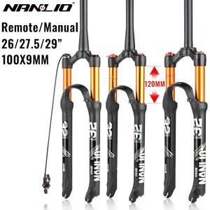 난리오 MTB 자전거 서스펜션 포크 마그네슘 합금 공기 26/27.5/29인치 마운틴 바이크 32 RL100mm 액세서리