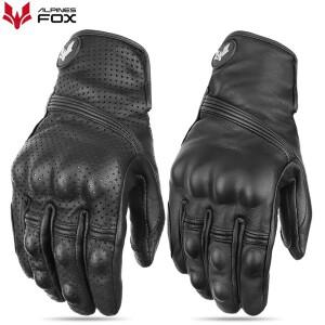 레트로 가죽 오토바이 장갑 남자 전체 손가락 미끄럼 방지 보호 Guantes 모토 크로스 사이클링 M-2XL