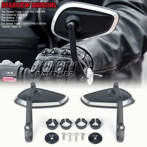 오토바이 핸들 바 백미러 사이드 엔드 키트 스트리트 트리플 S 765 Bobber T120 Daytona 660 675