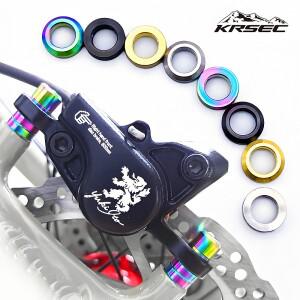 KRSEC 4개/박스 MTB 자전거 유압 디스크 브레이크 캘리퍼 오목 및 볼록 와셔 스페이서 M6 O 링 가스켓 나사