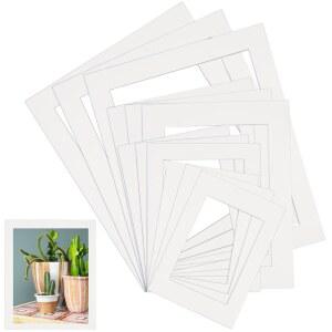 SOFPLATE 12Pcs 사진 매트 보드 키트 5 x 7in / 6 8in 8 10in 10 12in 화이트 프리컷 중공 직사각형 종이 빈 디스플레이 앨범 팩 액세서리 벽 아트워크 장식용