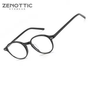 안경테 ZENOTTIC 블루 라이트 레트로 라운드 안경 컴퓨터 게임용 고글