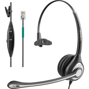 Avaya Aastra Allworx Adtran Alcatel Lucent AltiGen Comdial Digium Gigaset InterTel Plantronics MiVoice 유선 데스크폰용 Wantek 전화 헤드셋 Mono w / 노이즈 캔슬링 마이크 (F600S1)