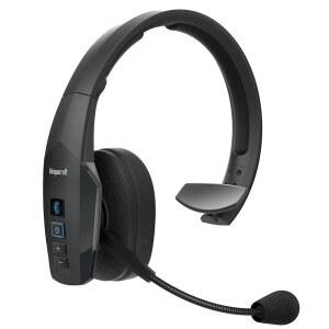 블루패럿 B350-XT 모노 블루투스 무선 헤드폰, 마이크 장착 헤드 트럭커 헤드셋 대비 96% 노이즈 캔슬링, 조절 가능한 경량 헤드밴드, IP54 등급 보호, 24시간 통화 시간, 블랙
