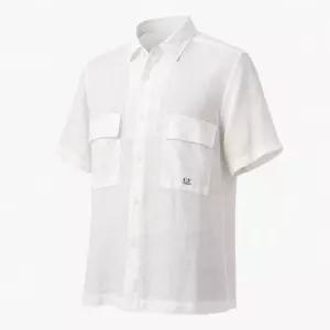 CP컴퍼니 Linen Short Sleeved Shirt 16CMSH210A 005415G 103) 린넨 반팔 셔츠)