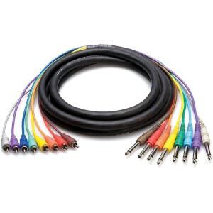 HOSA CPR-803 8채널 1/4인치 TS 수컷에서 RCA 수컷 뱀 - 9.9피트