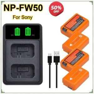 소니 ZV-E10 A7 a6300 RX10 시리즈 LED 듀얼 충전기용 2160mAh NP-FW50 디지털 배터리