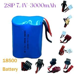 7.4V.3000mAh. 2S1P.18500 리튬 배터리. 용, T 소켓, SM-2P,3P, 4P, JST,XT30, 전기 원격 제어 보트, 장난