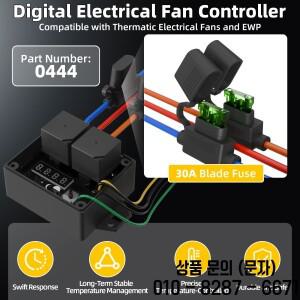 디지털 라디에이터 팬 컨트롤러 # 0444 듀얼 전기 열 12V 및 40에서 조정 가능한 온도 범위 ° 110까지