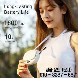 Vissko 2024 새로운 1800mAh 휴대용 미니 팬 다기능 목 교수형 디스플레이 화면이있는 5 속도 USB 충전식
