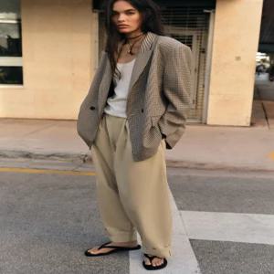자라 ZARA 더블 브레스트 오버사이즈 블레이저 - 블랙 / 그린 2036/641/031 97Y216 72Y161