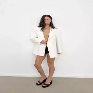 자라 ZARA 오버사이즈 더블 브레스트 블레이저 - 스크래치 화이트 2010/742/251 75U200 92K715