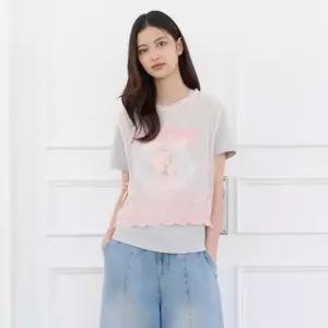[롯데백화점]써스데이 아일랜드 꽃자수 메쉬 슬리브리스 블라우스 T264MBL284W