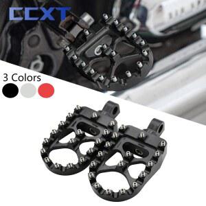 접이식발받침대 오토바이 CNC 와이드 풋페그 360 Harley Dyna Fat Bob Softail Sportster Street Motocross Universal 회전 페그