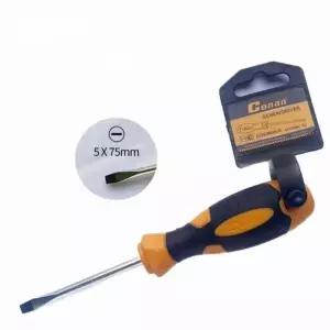 일자드라이버 스크류드라이버 수공구 플랫 자기 스틸 주먹 5x75 75mm