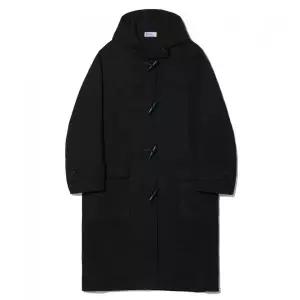 [국내정품] 파르티멘토 PARTIMENTO 오버사이즈 멜톤 더플 롱 코트 블랙 Oversize Melton Duffle Long Coat