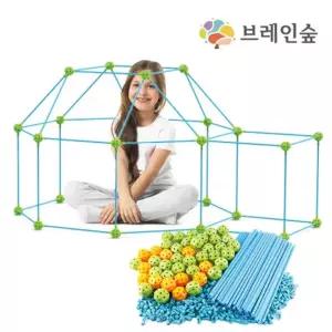 집만들기 유아장난감 지오돔 빨대블럭 130 창의력 성취감 두뇌발달 블록놀이 집중력