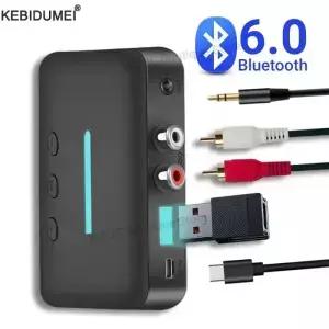 Bluetooth 6.0 오디오 수신기 3.5mm AUX RCA 무선 어댑터 지원 PC/TV/자동차 키트/스피커 용 U