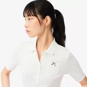 백화점 라코스테 여성 포인텔 리본 크록 폴로 셔츠 DF529656G166