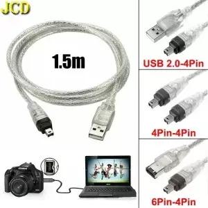 JCD 1394 파이어와이어 USB 4P 6P에서 4핀 IEEE 연결 케이블 캠코더 미니 DV HDV 카메라 비디오 캡처