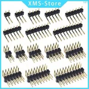 20PCS 2.54mm 단일 행 핀 곡선 헤더 커넥터 이중 2P/3P/4P/5P/6P/8P/10P 스트립 바늘
