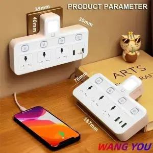 EU 영국 플러그 범용 콘센트 전원 스트립 멀티탭 AC 별도 제어 벽 소켓 USB 고속 충전 Multiprise 어댑터