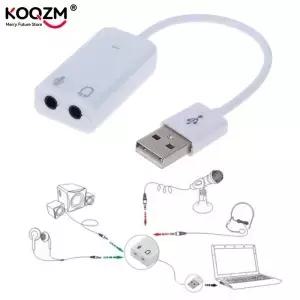 USB 사운드 카드 가상 7.1 3D 외장 오디오 어댑터 USB잭 3.5mm 이어폰 마이크 스피커 노트북 PC용