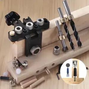 정밀 지그 Dowel Cam Jig 3 in 1 Dowelling 마스터 키트 목재 구멍 드릴링 가이드 DIY 작업을위한 목공