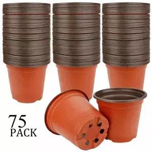 75Pcs 식물 보육 냄비 시작 즙이 많은 묘목 절단 이식을위한 플라스틱 꽃 컨테이너