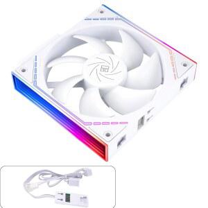 써멀라이트 TL-M12QRW CPU 팬 120MM 케이스 쿨러 S-FDB 베어링이 있는 PWM 커넥터 무음 컴퓨터 냉각 ARGB 미러 라이트 효과가 PC 저소음 빌딩 블록 버전