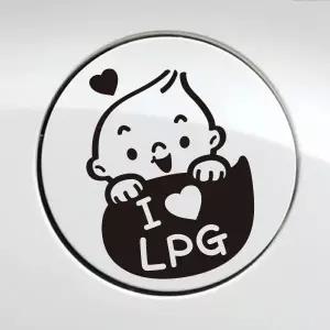 블랙 펭키 차량스티커 주유스티커 자동차 차량용 러브 LPG 캐릭터