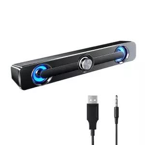컴퓨터 오디오 데스크탑 홈 소형 스피커 노트북 USB 케이블 연결 서브우퍼 롱 스트립 미니