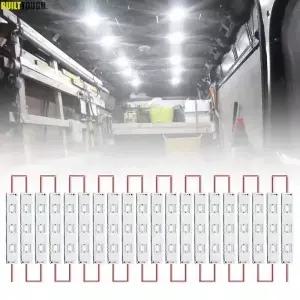 12V 60 LED 인테리어 밴 라이트 키트 RV 캠핑카 보트 캐러밴 트레일러 LWB 워크샵 20 모듈 화이트 용 천장