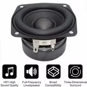 1pcs 78MM 4 옴 15W 서브우퍼 스피커 3 인치 볼록 캡 베이스 스퀘어 DIY 책장 Hifi 홈 사운드 극장