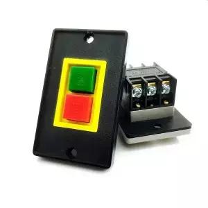 Qcs1 AC 220 / 380V 2kW 10A 벤치 드릴 모터 제어 스위치 시작 정지 버튼 6 나사 고정 터미널