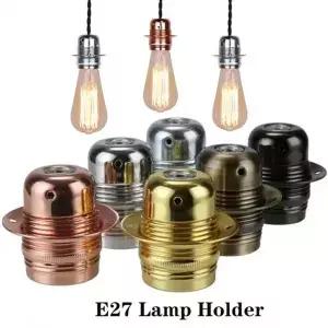 금속 빈티지 램프 거치대 DIY 산업용 펜던트 전구 베이스 레트로 나사 소켓 피팅 어댑터 E27