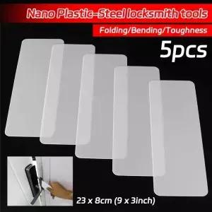 5Pcs 카드 Pry 오프닝 스크레이퍼 230x80mm 플라스틱강철 나노 삽입 시트 자물쇠 도구 도어 조글링 바이