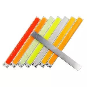 100x10mm COB LED 라이트 스트립 10W 1000LM 바 조명 12V 램프 드론 장식 신호 10CM 8 색 전구