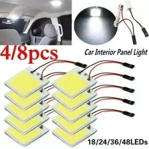 4 PCS 자동차 인테리어 액세서리 18/24/48 SMD T10 4W 12V COB 패널 LED 조명 램프 전구 돔 라이트
