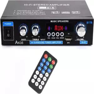 AK35 스테레오 앰프 홈 오디오 블루투스 5.0 Max 200W 2.0 채널 미니 자동차 파티 AMP USB/TF 카드/AUX
