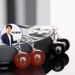 지금 필요한 보석 S925 블랙 레드 귀걸이 마노 오닉스 천연원석 은침귀걸이