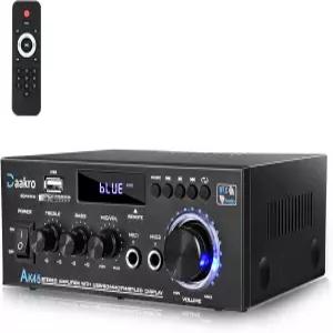 Daakro AK45 스테레오 오디오 앰프 300W 홈 2채널 무선 블루투스 5.0 파워 시스템 FM 라디오 USB SD 카드