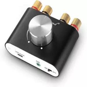 노브사운드 미니 블루투스 5.0 전원 증폭기 AUX/USB/블루투스 입력이 있는 스테레오 하이파이 디지털 앰프