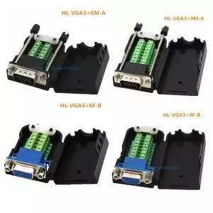 DSUB DB15 수 15핀 잭 포트터미널 브레이크아웃 보드 커넥터 3열 플러그 DR15 VGA 암 케이스