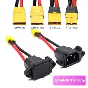 XT60 수 암 플러그3 핀 전원 소켓 배터리 자동차 충전 와이어 커넥터 새로운 에너지 전기 자전거 케이블